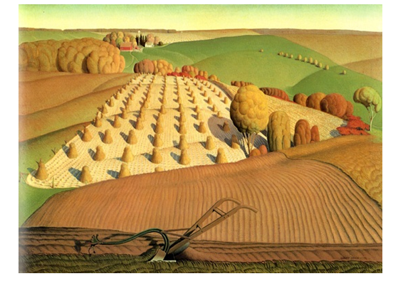 Grant Wood Fall Plowing, 1931, oil Deere and Company Art Collection, Moline, Il.