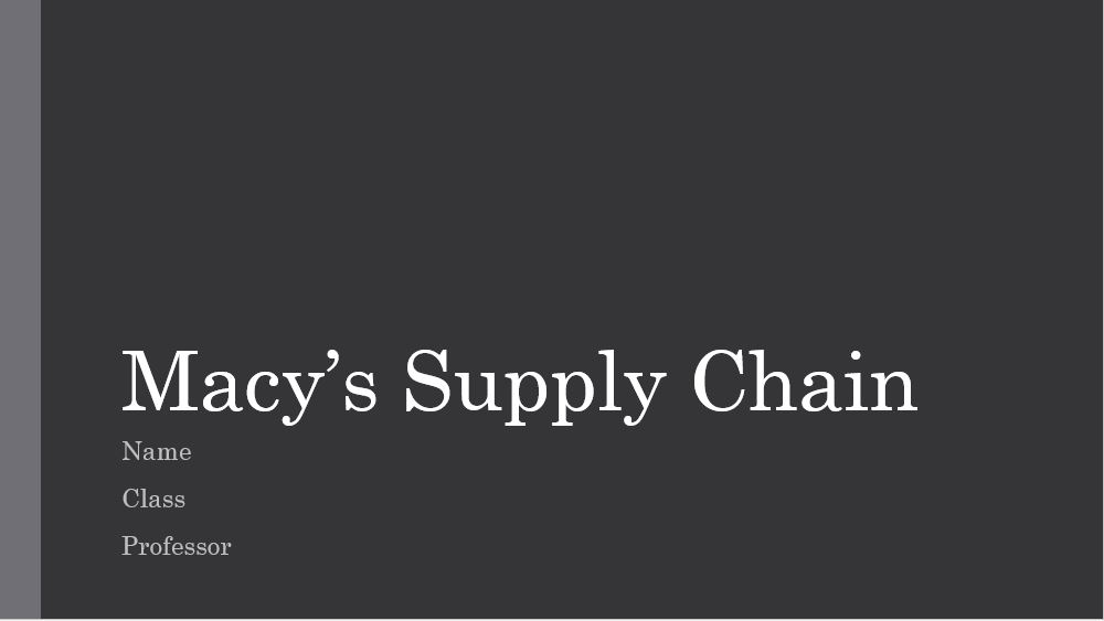 Macy’s Supply Chain, Power Point Presentation With Speaker Notes Example