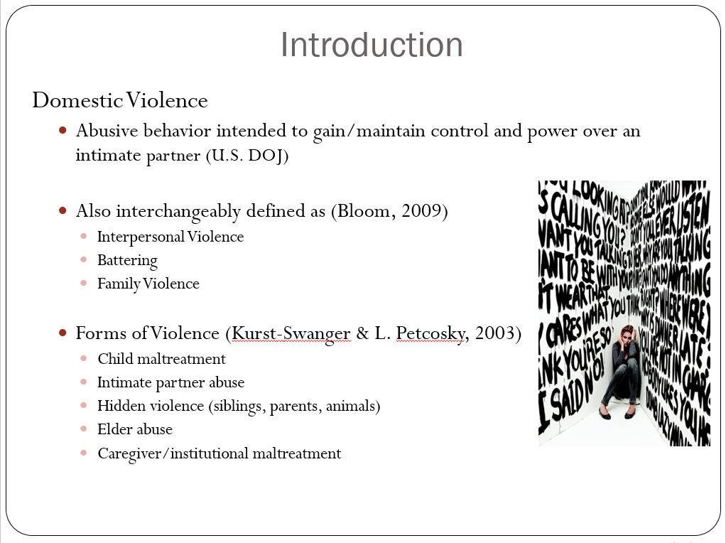 Domestic Violence, Power Point Presentation Example