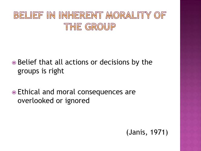 Belief in inherent morality of the group