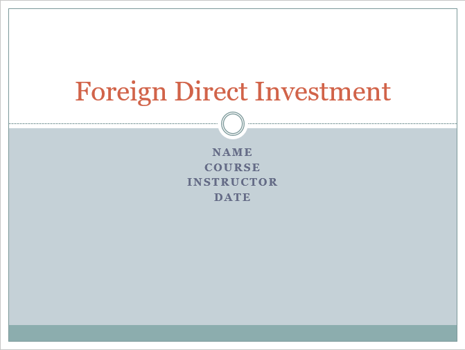 Foreign Direct Investment, Power Point Presentation With