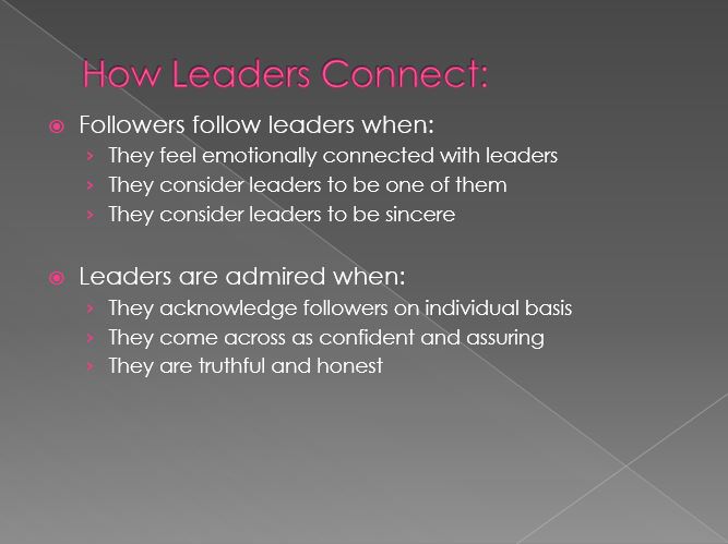 How Leaders Connect