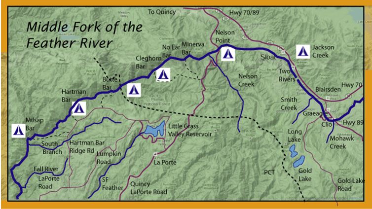 Map of Middle Fork Feather River