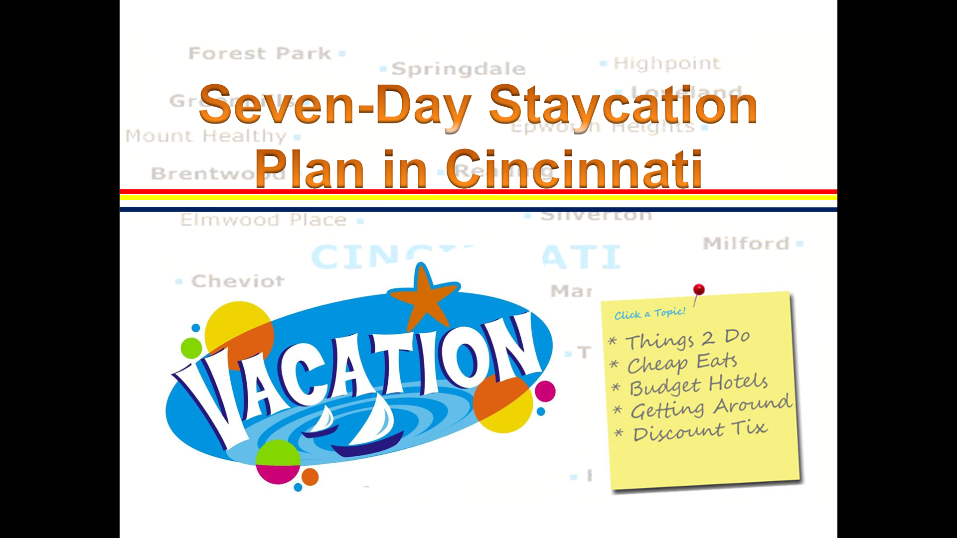 Planning a Seven Day "Stay-Cation", Power Point Presentation Example