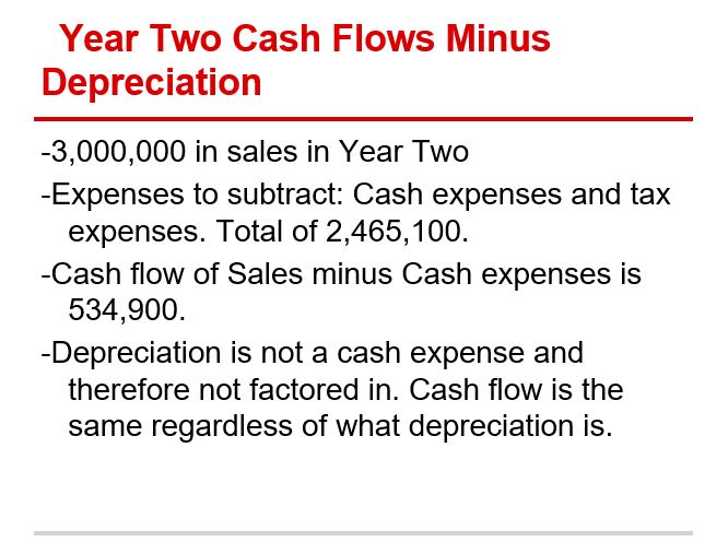 Cash Flows Minus Depreciation