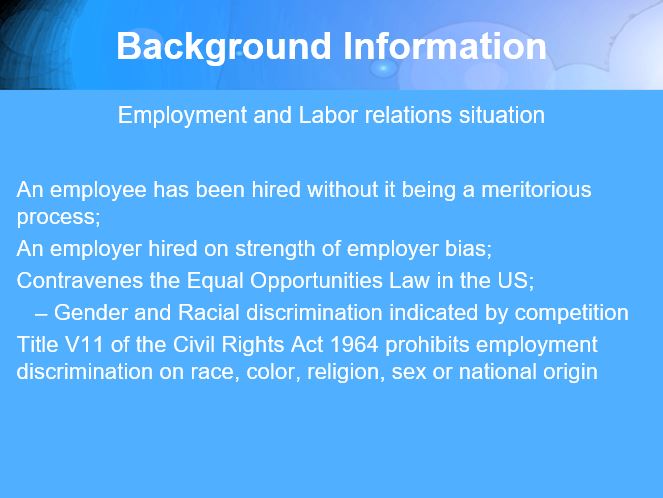 Employment and Labor relations situation