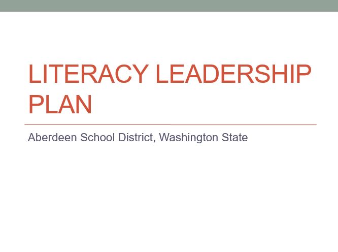 Literacy leadership plan
