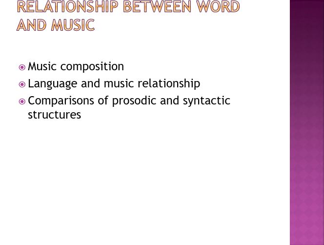 Relationship between word and music