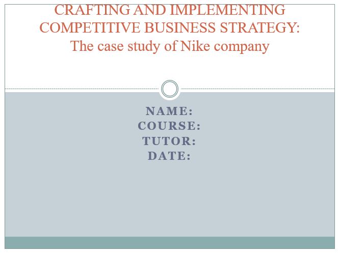 The case study of Nike company