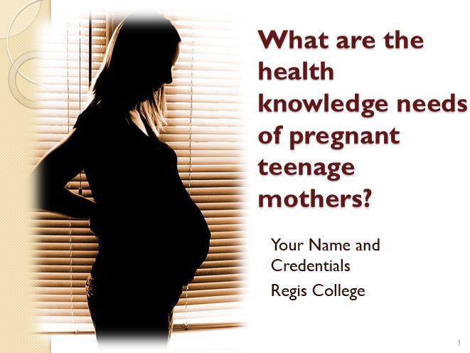 What are the health knowledge needs of pregnant teenage mothers
