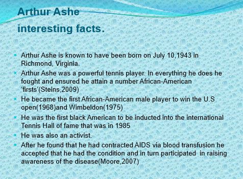 Arthur Ashe interesting facts