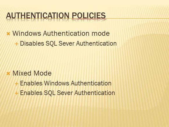 Authentication pOlicies