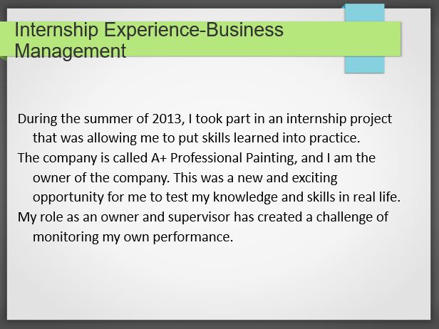 Experience-Business Management