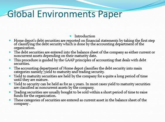 Global Environments Paper