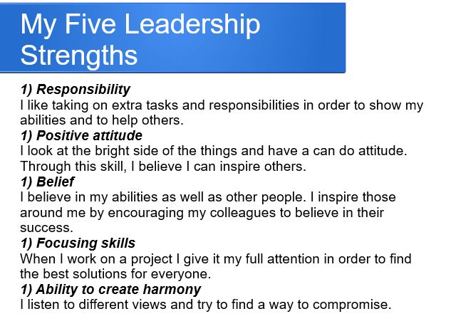 My Five Leadership Strengths