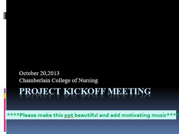 Project Kickoff Meeting