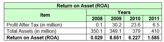 Return on Asset (ROA)