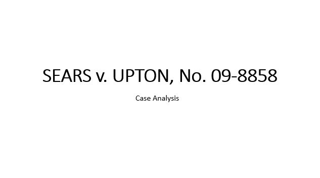 SEARS v. UPTON, No. 09-8858