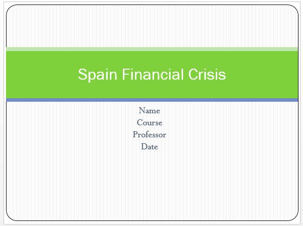 Spain Financial Crisis