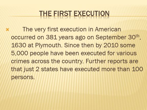 The First Execution