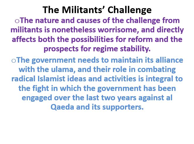 The Militants’ Challenge