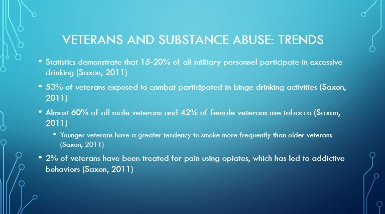 Veterans and Substance abuse trends
