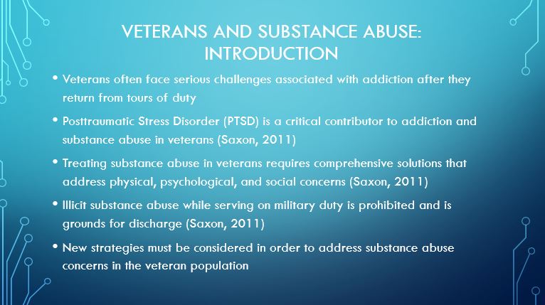 Veterans and Substance abuse