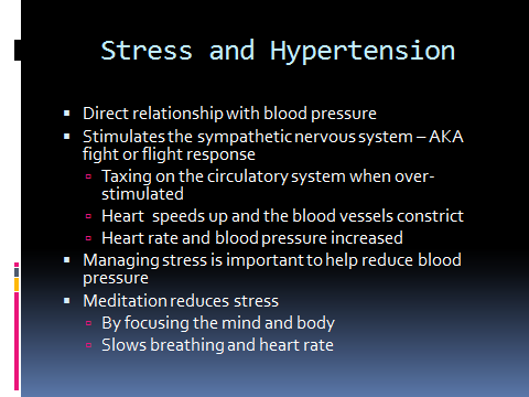 stress and its effects on hypertension
