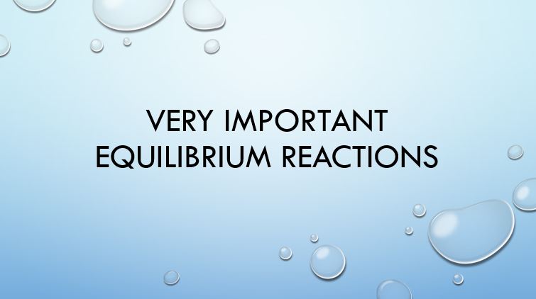 Equilibrium reactions