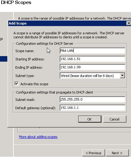 Figure 1.5 (DHCP Scopes)