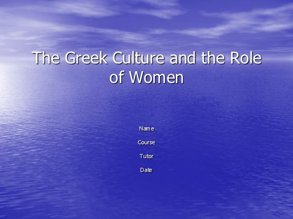The Greek Culture