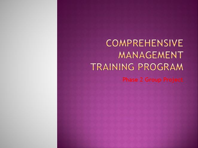 Comprehensive Management Training Program
