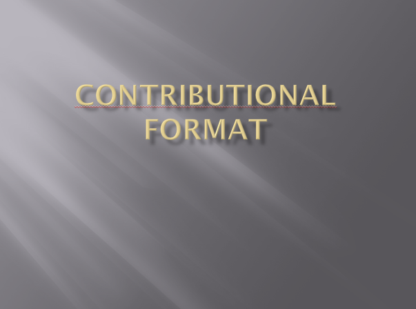 Contributional Format