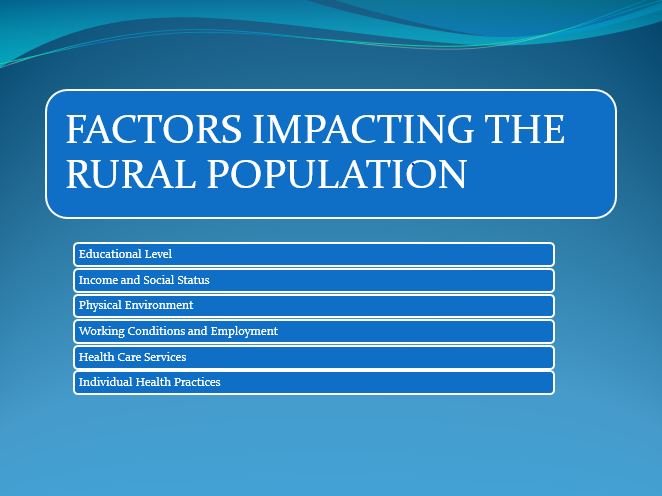 FACTORS IMPACTING THE RURAL POPULATION
