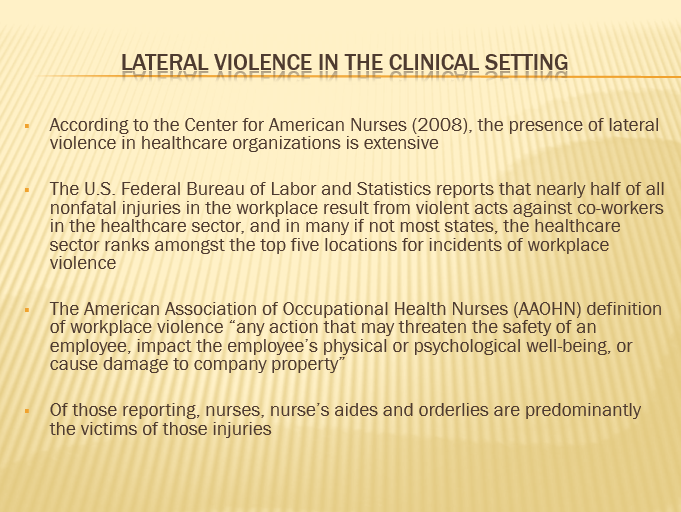 Lateral Violence in the Clinical Setting