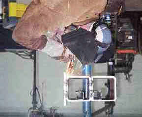Overhead welding of test specimen at Walters Inc