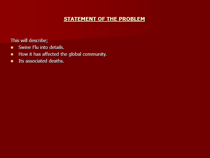 Statement of the Problem