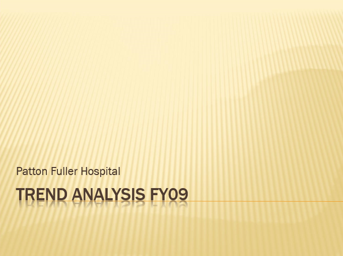 Trend Analysis FY09