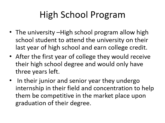 High School Program