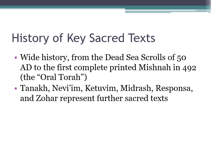 History of Key Sacred Texts