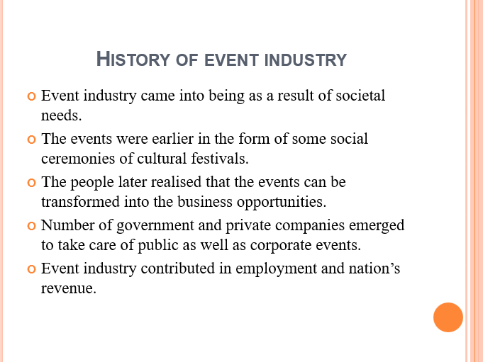 History of event industry