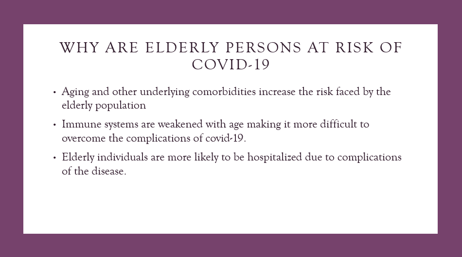 Why are Elderly persons at risk of covid-19