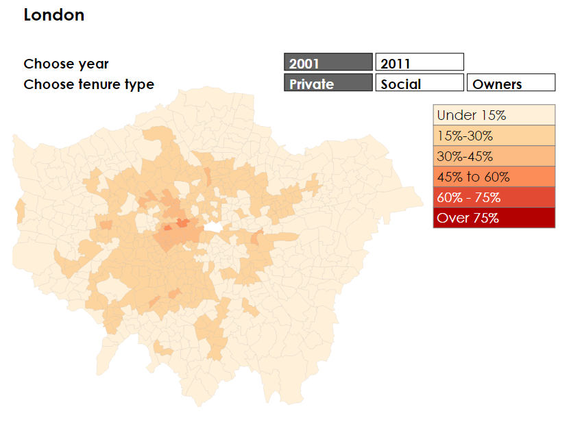 A representation of Patterns of Office Rents in London between 2001 and 2011