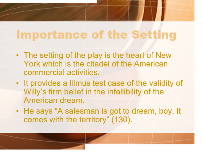 Importance of the Setting