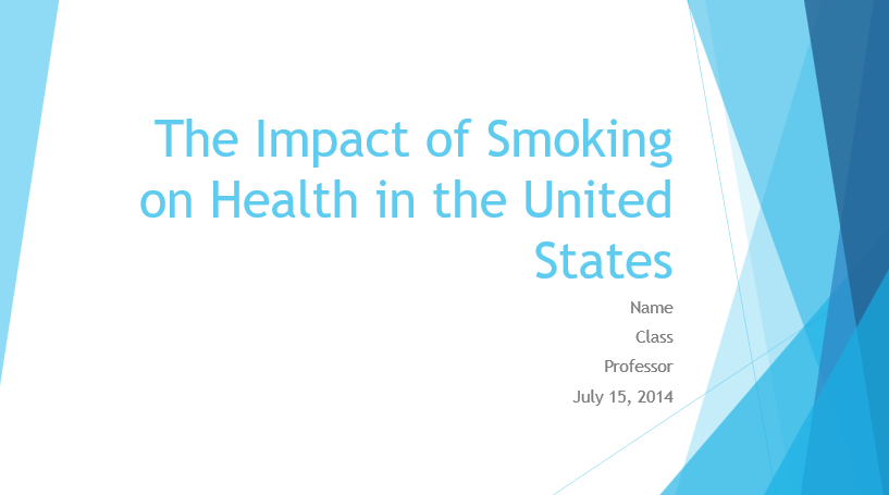 The Impact of Smoking on Health in the United States