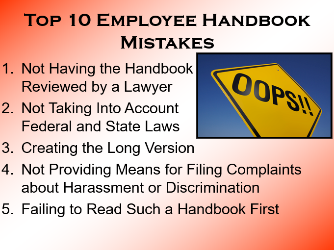 Top 10 Employee Handbook Mistakes