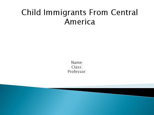 Child Immigrants From Central America