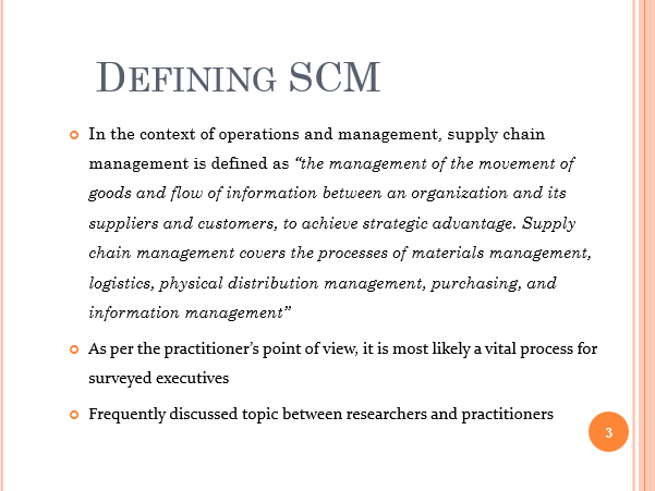 Defining SCM