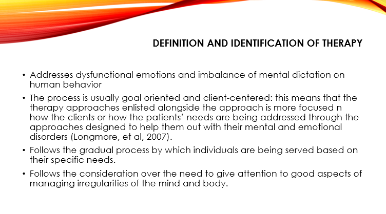 Definition and Identification of Therapy