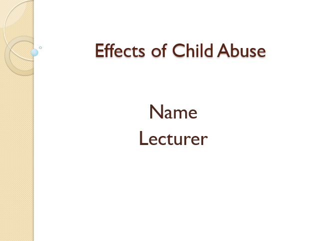 Effects of Child Abuse
